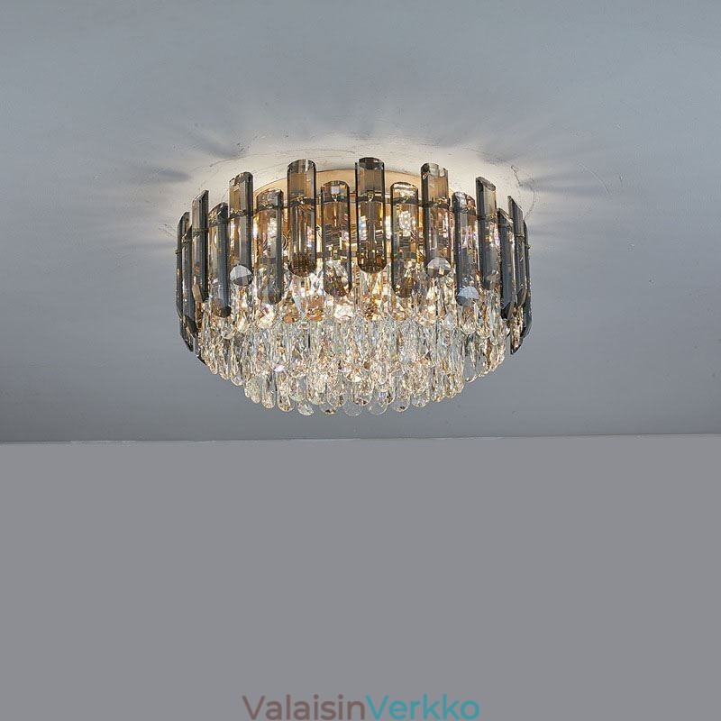 Crystal Ceiling Light Yksinkertainen moderni pyöreä upotettava koristevalo