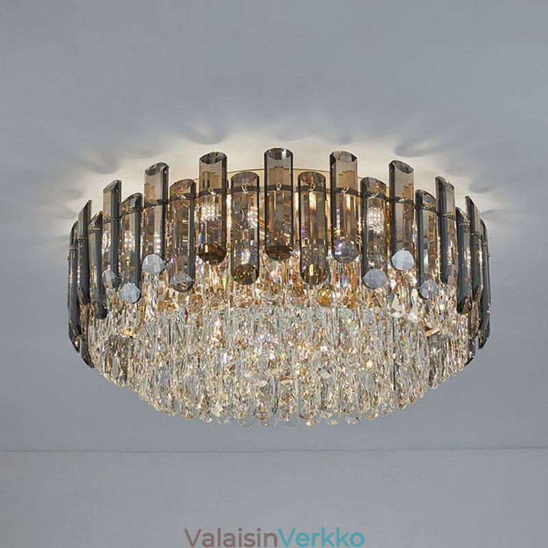 Crystal Ceiling Light Yksinkertainen moderni pyöreä upotettava koristevalo