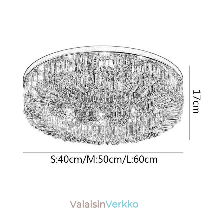 Moderni tyylikäs kattovalaisin uppoasennus kristallikattolamppu