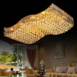 Eurooppalainen Crystal Flush Mount suorakaiteen kattokruunu
