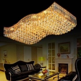 Eurooppalainen Crystal Flush Mount suorakaiteen kattokruunu