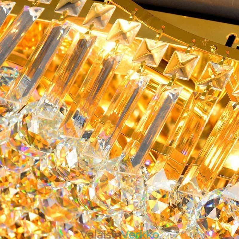 Eurooppalainen Crystal Flush Mount suorakaiteen kattokruunu