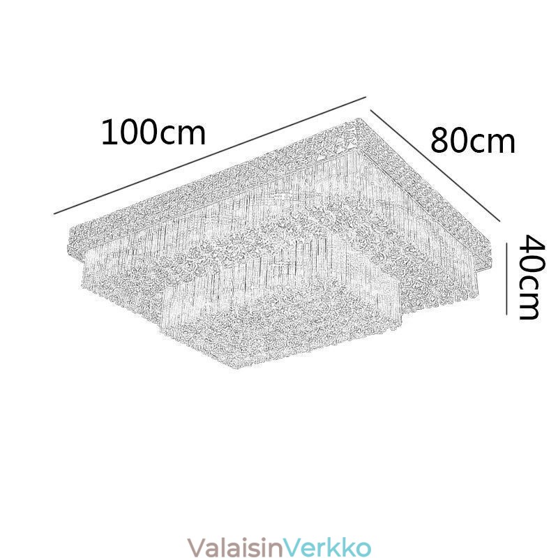 Eurooppalainen Flush Mount Square -kristallikruunu