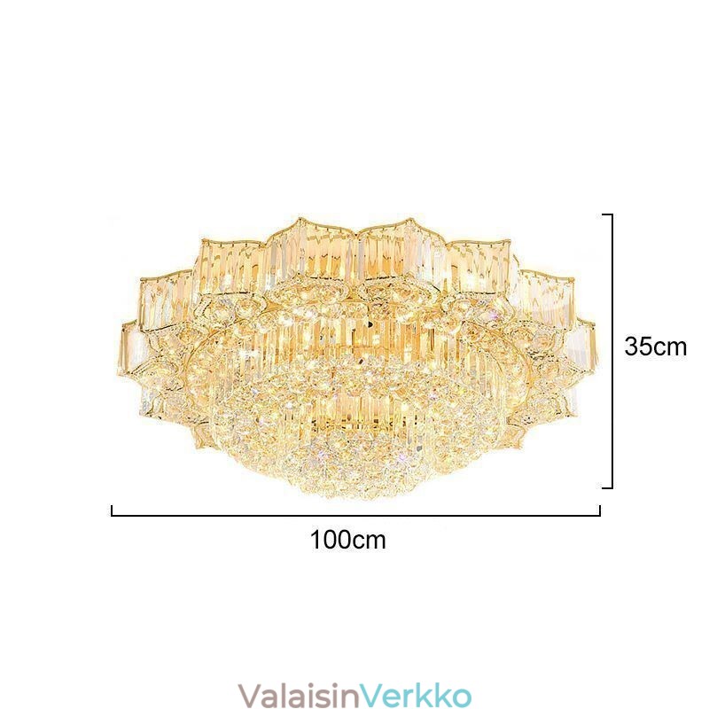Tyylikäs uppoasennettava pyöreä kristallikruunu, kukkamuotoinen