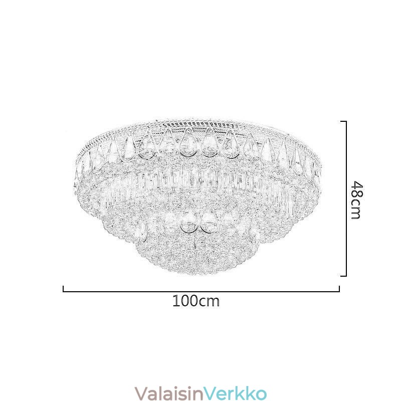 Ylellinen uppoasennettava kristallikattovalo pyöreä valo