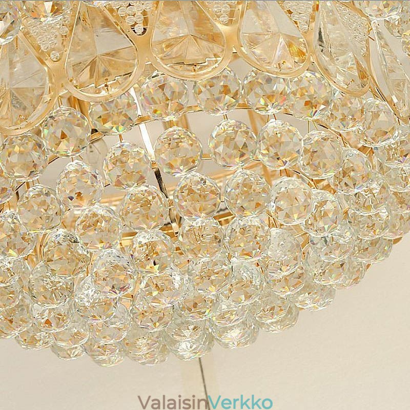 Ylellinen uppoasennettava kristallikattovalo pyöreä valo