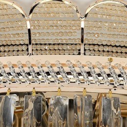 Ylellinen kristallikattovalaisin kultainen uppoasennettava pyöreä valaistus