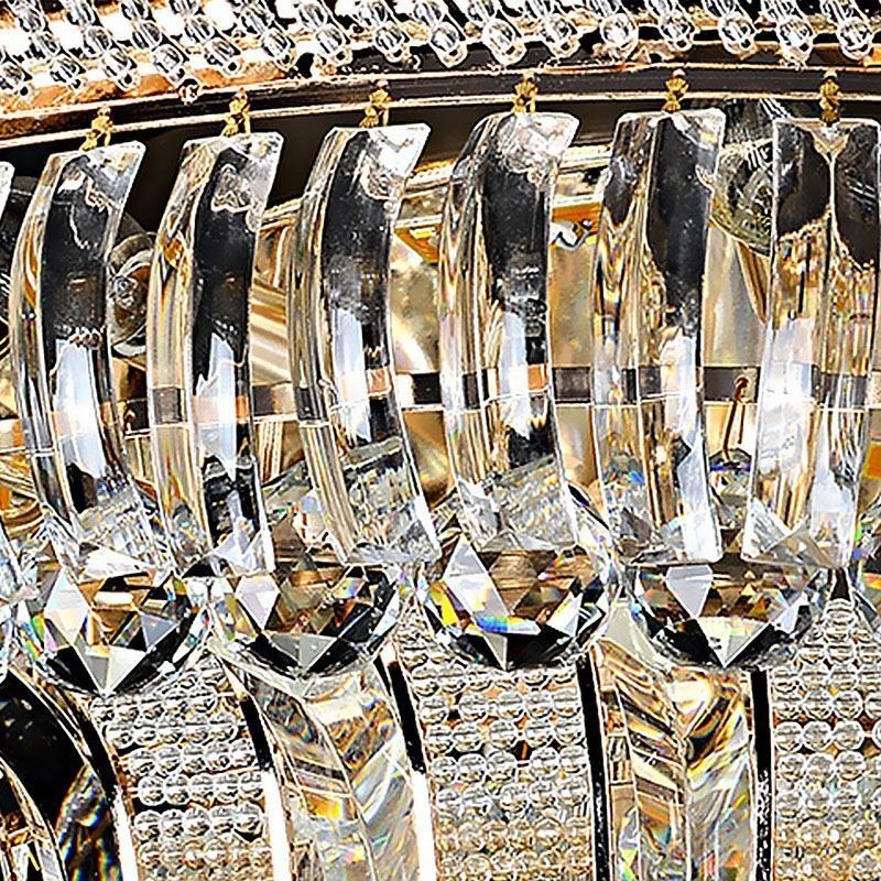 Ylellinen kristallikattovalaisin kultainen uppoasennettava pyöreä valaistus