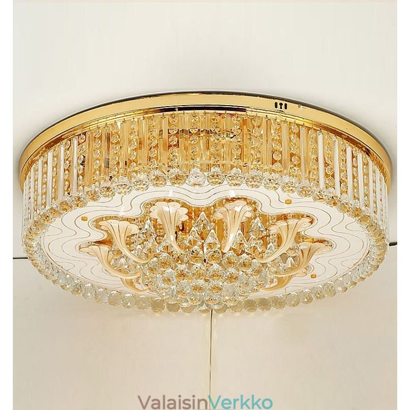 Graceful uppoasennettava kevyt kultainen kristalli kattovalaisin