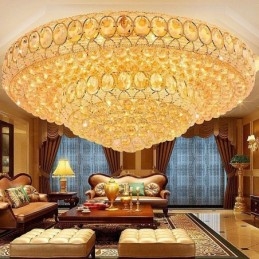 Ylellinen Crystal Ceiling Light eurooppalainen pyöreä uppoasennettava valaistus