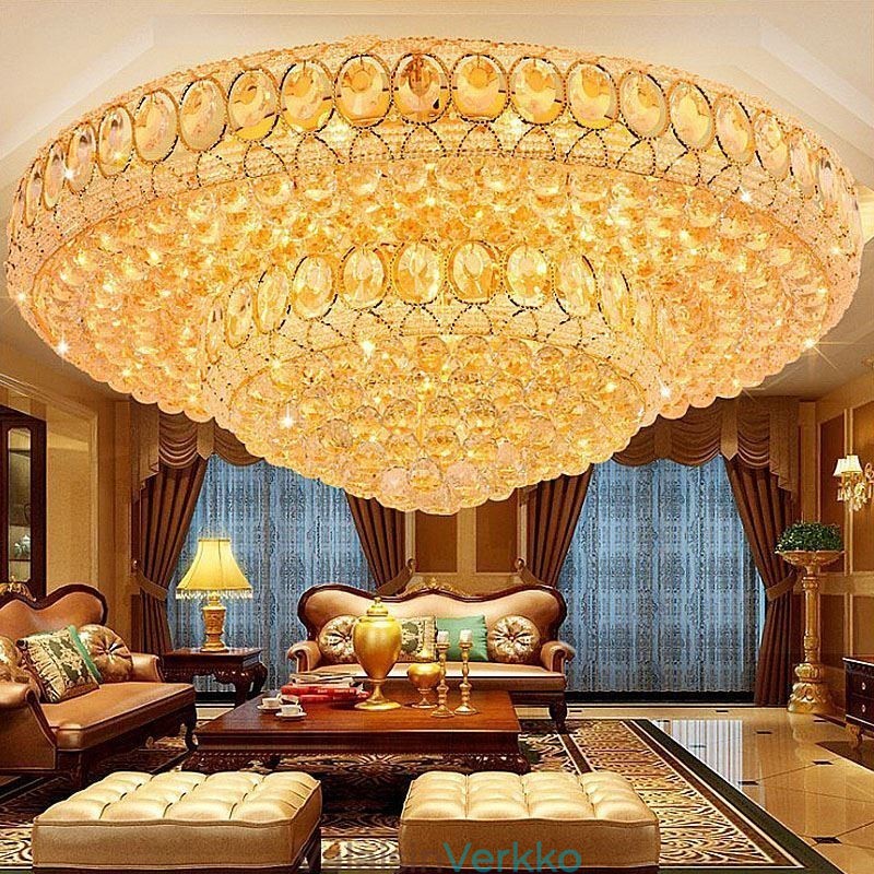 Ylellinen Crystal Ceiling Light eurooppalainen pyöreä uppoasennettava valaistus