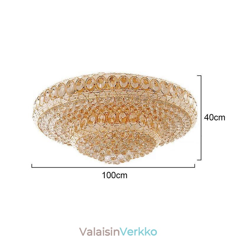 Ylellinen Crystal Ceiling Light eurooppalainen pyöreä uppoasennettava valaistus