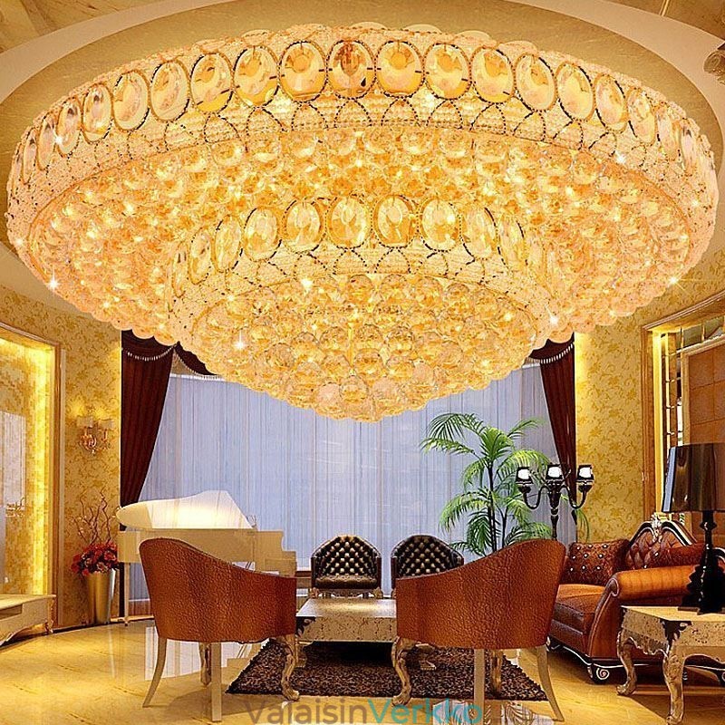 Ylellinen Crystal Ceiling Light eurooppalainen pyöreä uppoasennettava valaistus