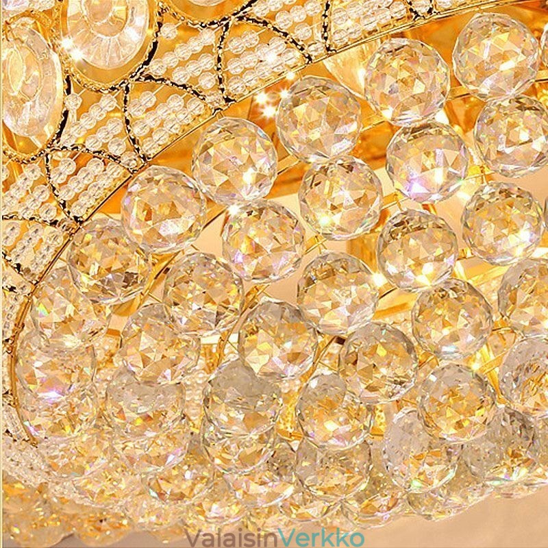 Ylellinen Crystal Ceiling Light eurooppalainen pyöreä uppoasennettava valaistus