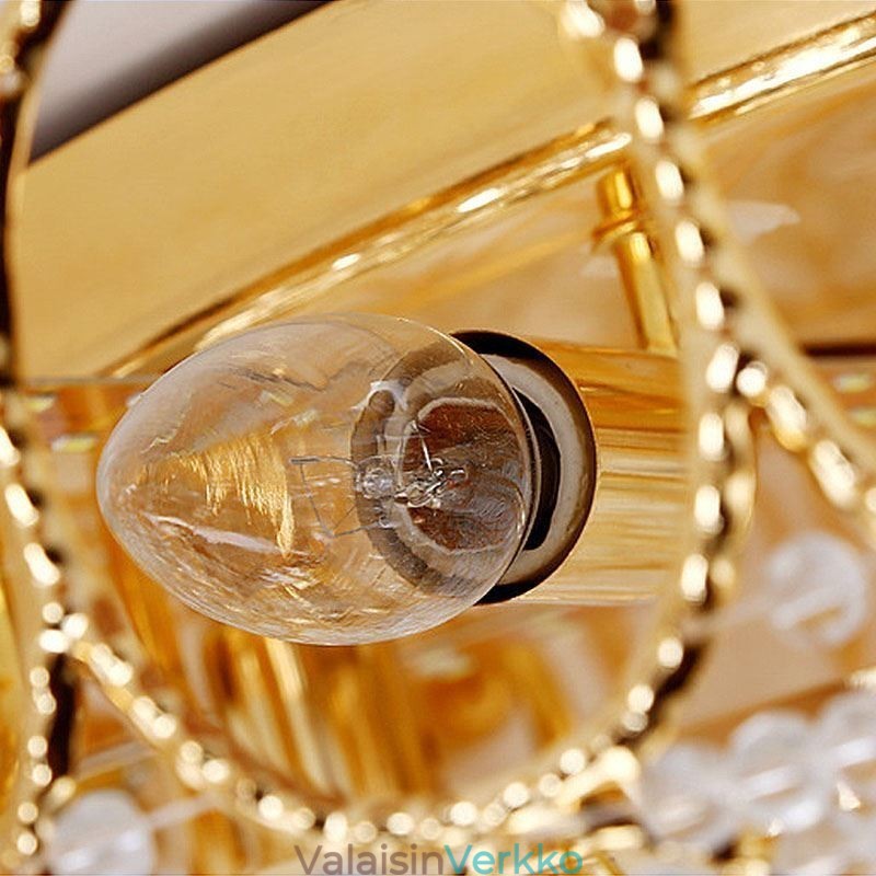 Ylellinen Crystal Ceiling Light eurooppalainen pyöreä uppoasennettava valaistus