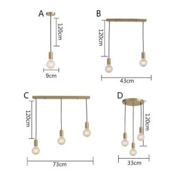 Nordic Brass 3 Riipus Cluster Light Island Creative Minimalist Valaisin