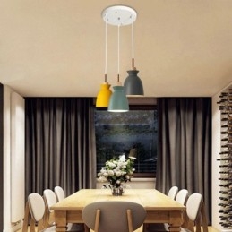 Nordic Simple Macaron riippuvalaisin Iron Arti Three Lights