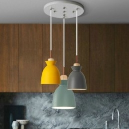 Nordic Simple Macaron riippuvalaisin Iron Arti Three Lights