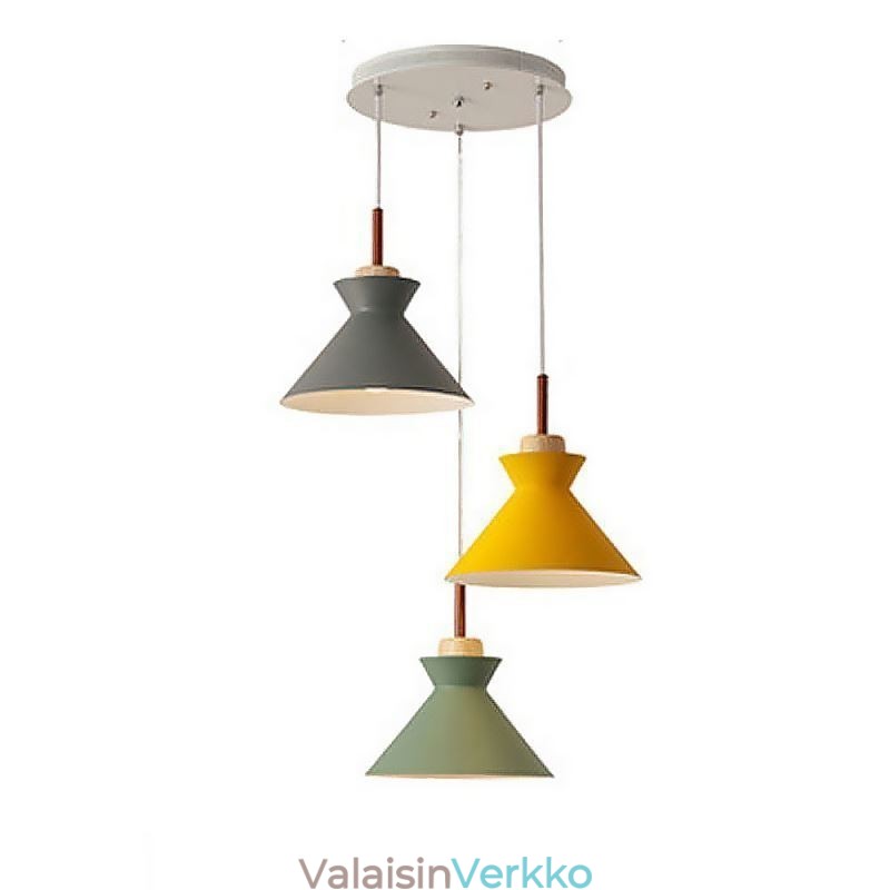 Pohjoismainen Macaron Island 3 valoriippuvalaisin Simple Iron Arti Three Lights