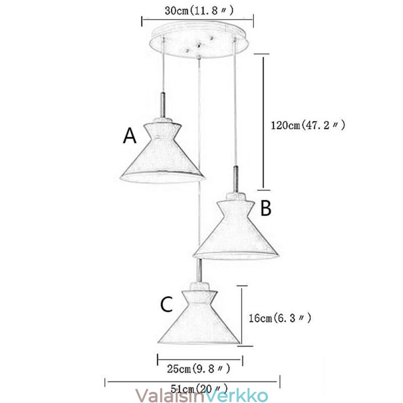 Pohjoismainen Macaron Island 3 valoriippuvalaisin Simple Iron Arti Three Lights