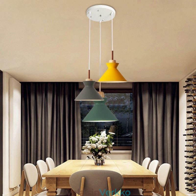 Pohjoismainen Macaron Island 3 valoriippuvalaisin Simple Iron Arti Three Lights