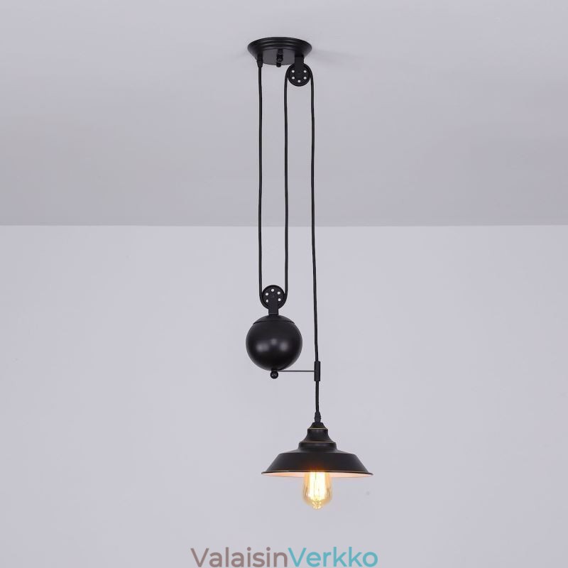 Teollinen maalaistalon hihnapyörä riippuvalaisin sisäänvedettävä rakenne, säädettävä korkeus