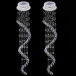 Kristalliriippuvalaisinkruunu valaistus 1 valot hopea katos kirkas K9 Crystal Helix kattovalaisimet H120CM