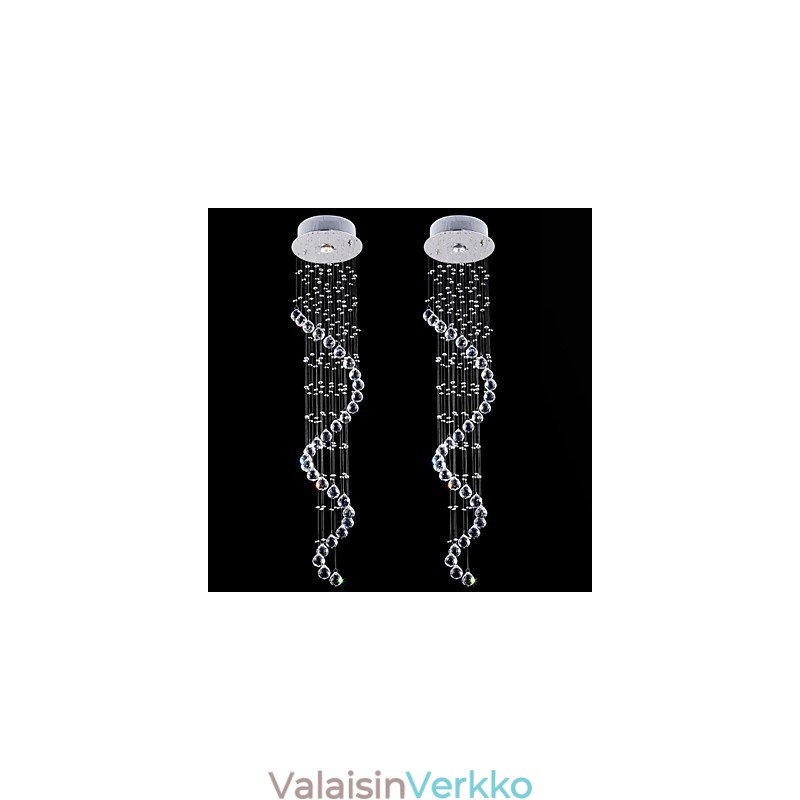 Kristalliriippuvalaisinkruunu valaistus 1 valot hopea katos kirkas K9 Crystal Helix kattovalaisimet H120CM