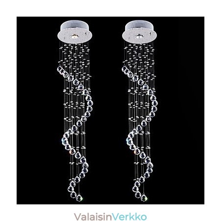 Kristalliriippuvalaisinkruunu valaistus 1 valot hopea katos kirkas K9 Crystal Helix kattovalaisimet H120CM Kristalliriippuvalaisinkruunu valaistus 1 valot hopea katos kirkas K9 Crystal Helix kattovalaisimet H120CM