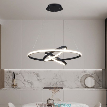 Moderni kattokruunu himmennettävä 3-renkainen riippuvalaistus