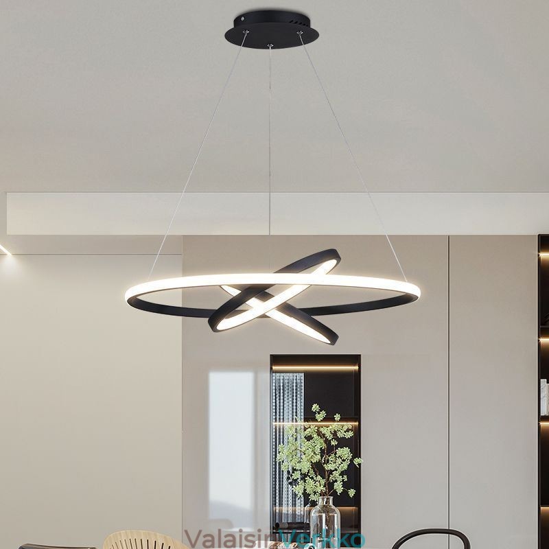 Moderni kattokruunu himmennettävä 3-renkainen riippuvalaistus