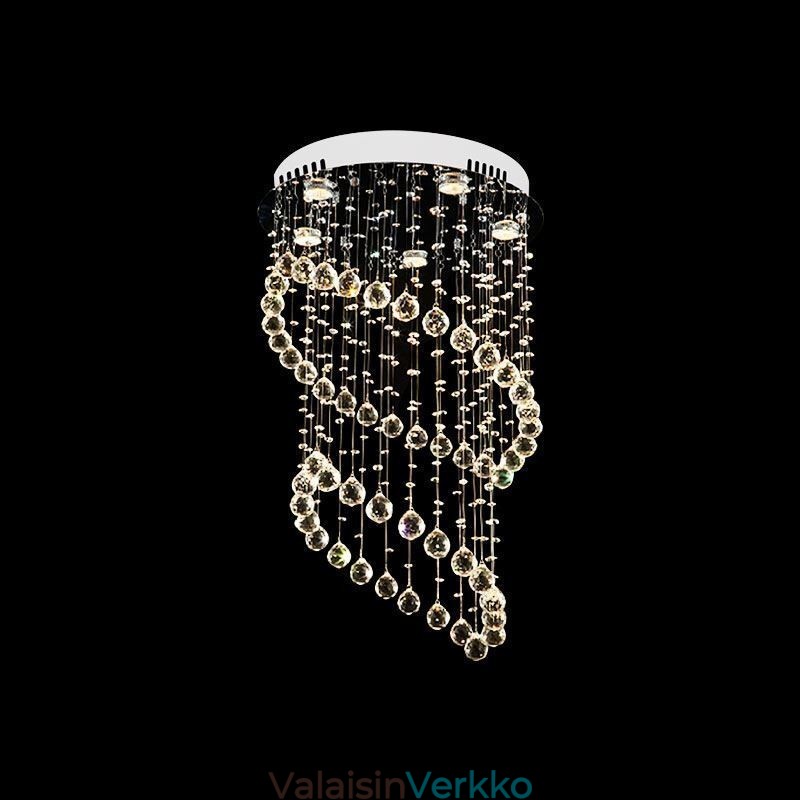 Moderni kristallikruunu pyöreä sadepisara kattovalaisin