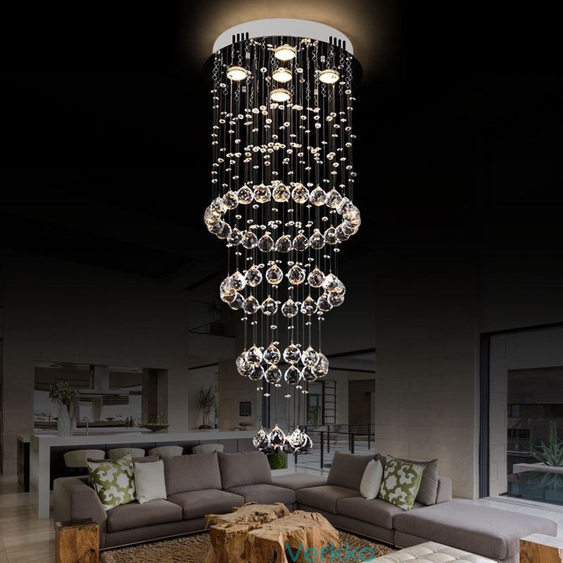 Crystal Chandelier Contemporary elegantti kattovalaisin Duplex Stair
