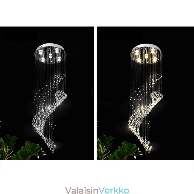 Tyylikäs kristallikruunu sadepisarakattovalot eteiseen