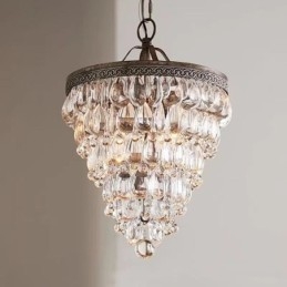 American Crystal Ceiling Light Country Retro Pyöreä riippuvalaisin