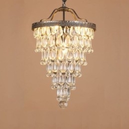 American Crystal Ceiling Light Country Retro Pyöreä riippuvalaisin