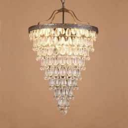 American Crystal Ceiling Light Country Retro Pyöreä riippuvalaisin