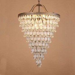 American Crystal Ceiling Light Country Retro Pyöreä riippuvalaisin