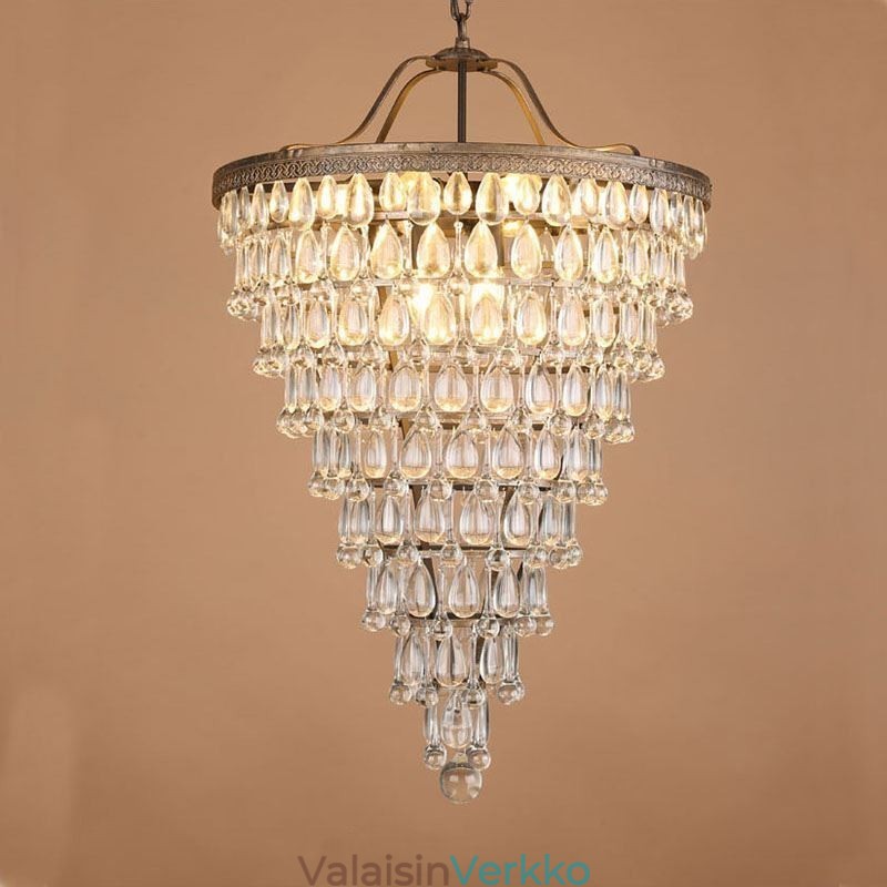 American Crystal Ceiling Light Country Retro Pyöreä riippuvalaisin