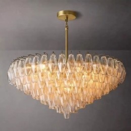 Amerikkalainen kattovalaisin lasikattovalaisin ruskea läpinäkyvä 90cm 14 valoa