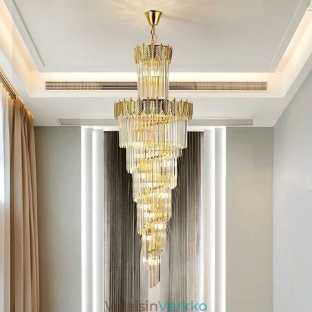 Kapeneva kristalliriippuvalaisin kaksipuolinen koristeellinen kattovalaisin