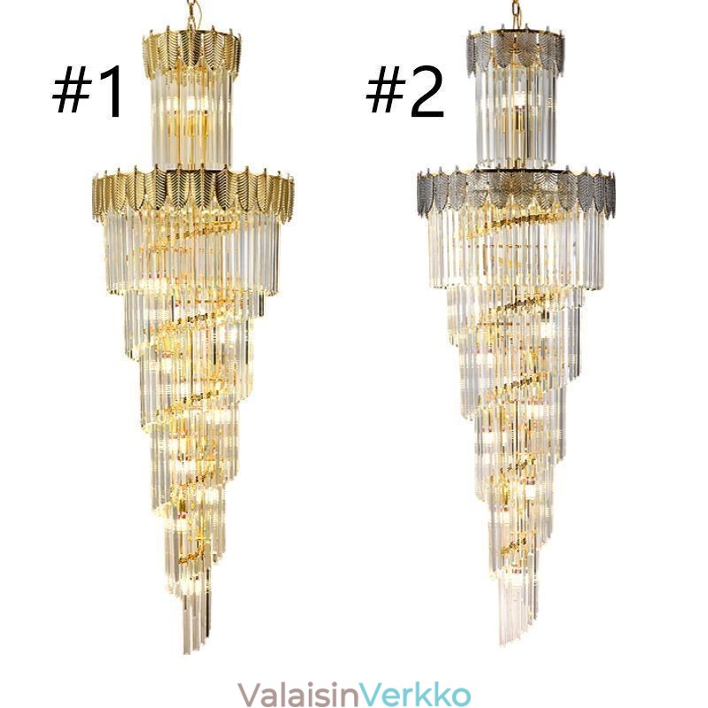 Kapeneva kristalliriippuvalaisin kaksipuolinen koristeellinen kattovalaisin