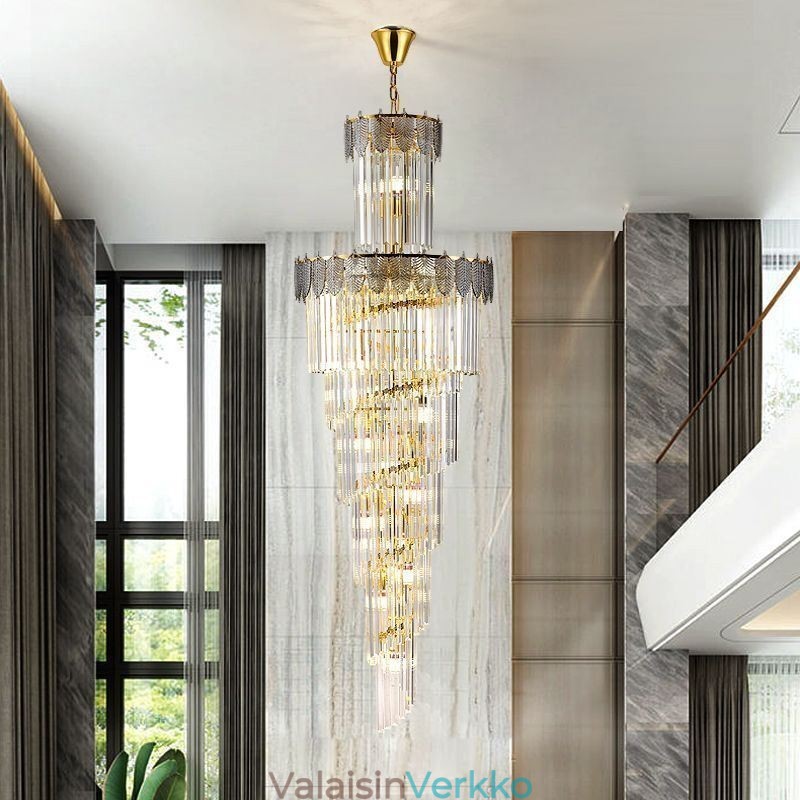 Kapeneva kristalliriippuvalaisin kaksipuolinen koristeellinen kattovalaisin