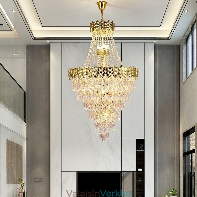 Kartiomainen kristalliriippuvalaisin Silmiä hivelevä kaksipuolinen koristeellinen kattovalaisin