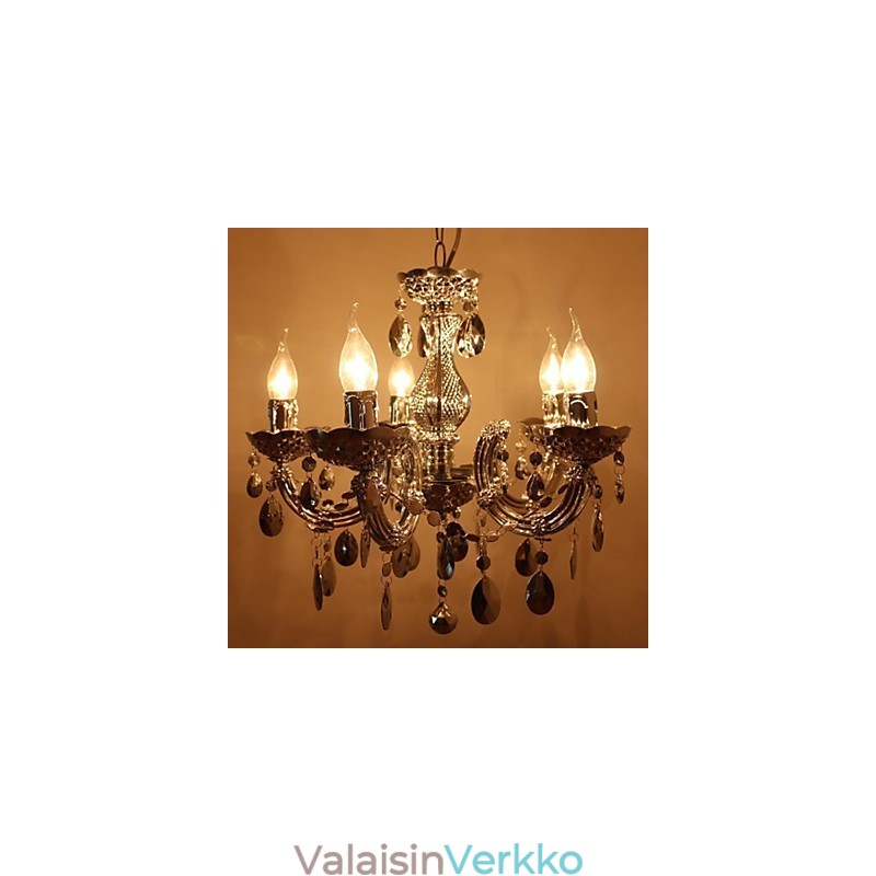 Moderni hopea-akryylikristalli-tyylinen kattokruunu 5 valolla