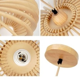 Hirsi Basswood kattovalaisin 17cm soikea puinen lampunvarjostin