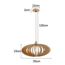 Hirsi Basswood kattovalaisin 17cm soikea puinen lampunvarjostin