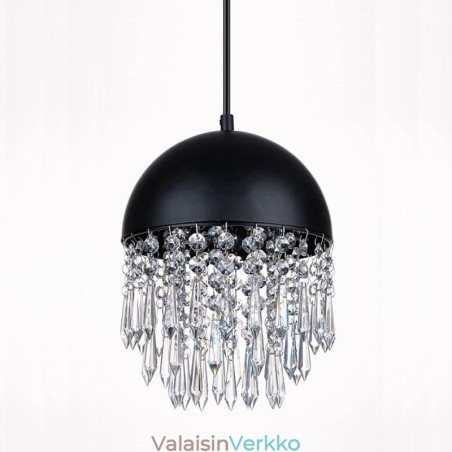 Crystal Pendant Tupsu Katto Light Black Pot Kannen lampunvarjostin Crystal Pendant Tupsu Katto Light Black Pot Kannen lampunvarjostin