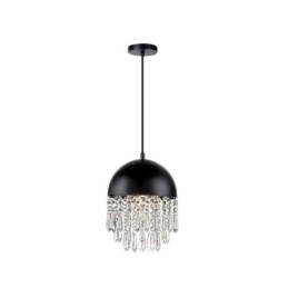Crystal Pendant Tupsu Katto Light Black Pot Kannen lampunvarjostin