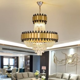 Crystal Pendant Light Gold Ylellinen koristeellinen kattovalaisin